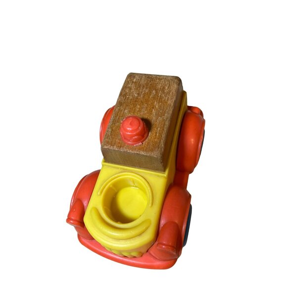 Mattel Preschool Power Putt Putt Fire Engine Rescue Vehicle Wood Plastic 1975 - Picture 6 of 10